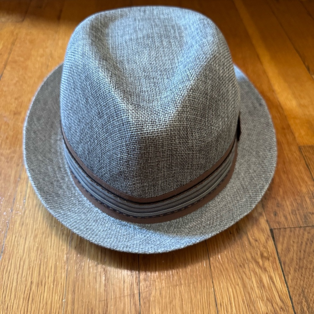 Scala Gray Fedora with Brown Band